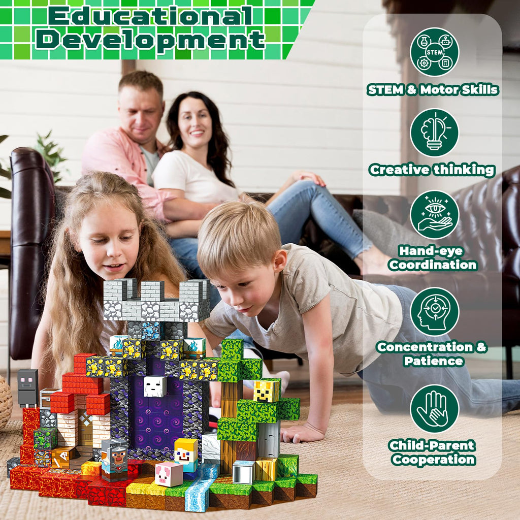 200PCS Magnetic Blocks - Magnetic Building Block for Kids Ages 3 4 5 6 7 8, STEM Learning Toy for Toddlers, Stacking Magnets for Kids for Kid Ages 3-8, Birthday Gifts for 3-10 Years Old Boys Girls