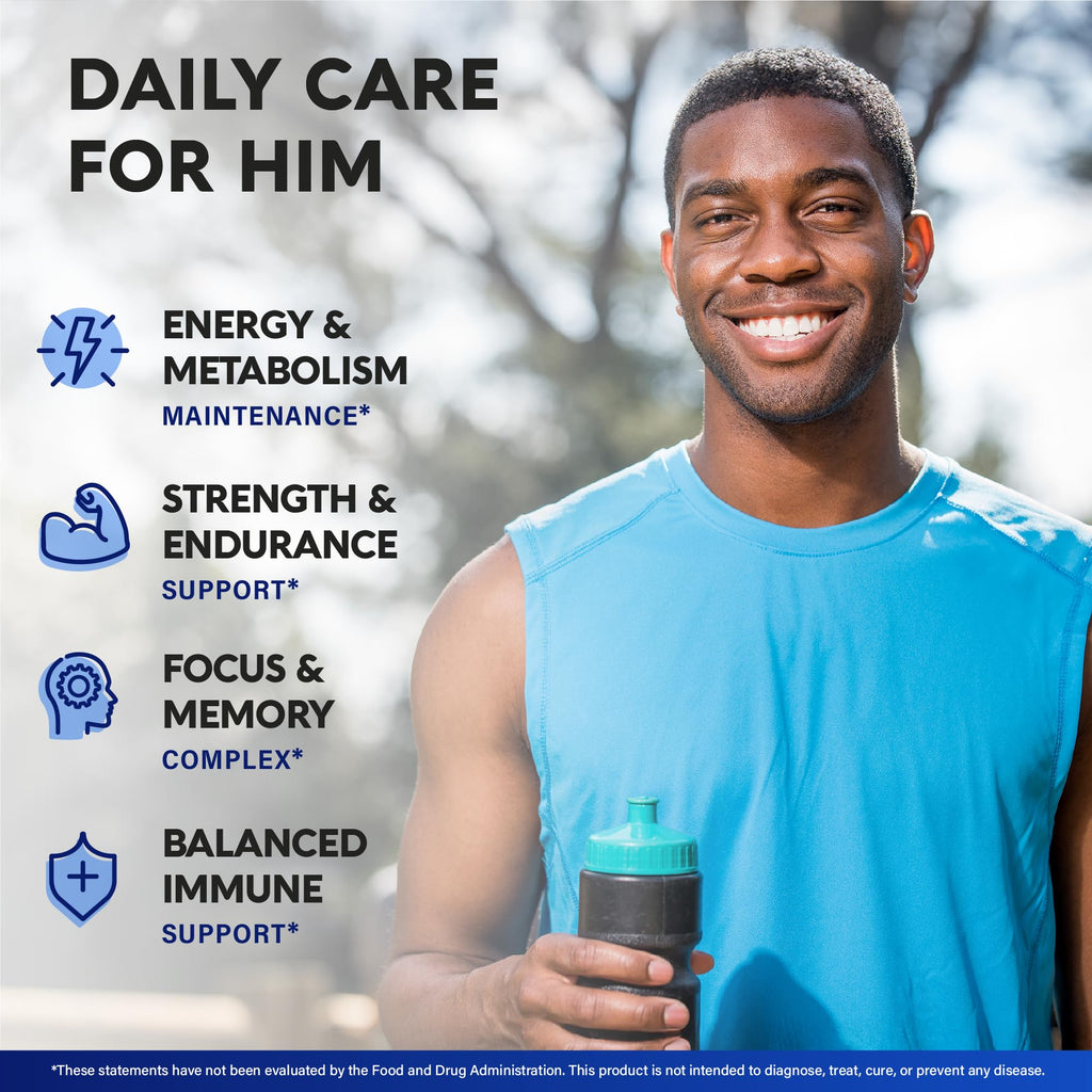 Multivitamin for Men - B-Complex | Whole Foods & Enzymes - Energy, Focus & Brain | Men's Health Complex - 46in1 Mens Multivitamin - Bioavailable & Gentle on Stomach - Made in USA - 90 Capsules, 1/Day