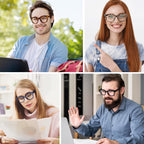 KSSESSE Reading Glasses for Women Men Square Oval Readers with Spring Hinge Thick Frame Style (Mixed Colors-C1, 1.75, x)