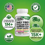 Fiber Supplement Capsules Slippery Elm Psyllium Husk Cascara Sagrada Dandelion Root Turmeric Supplement Aloe Vera Licorice Senna Marshmallow Root Digestive Health Cleanse 90 Pills by Clean Nutra