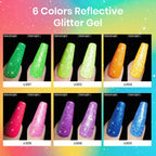 Beetles Halloween Gel Nail Polish Set, Reflective Glitter Gel Polish