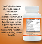Vital Cell Natural Anti-Aging Supplement for Men and Women, Supporting Circulation and Healthy Organ Function (180 Vegetarian Capsules)