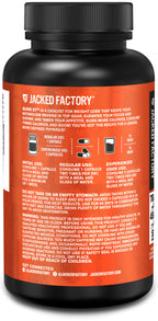 Jacked Factory Burn-XT Clinically Studied Fat Burner & Weight Loss Supplement - Appetite Suppressant & Energy Booster - with Acetyl L-Carnitine, Green Tea Extract and More - 120 Natural Diet Pills