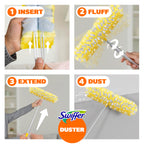 Swiffer Duster Kit with 6 ft Super Extendable Handle, Heavy Duty Starter Kit with 8 Refills, Lemon Scent