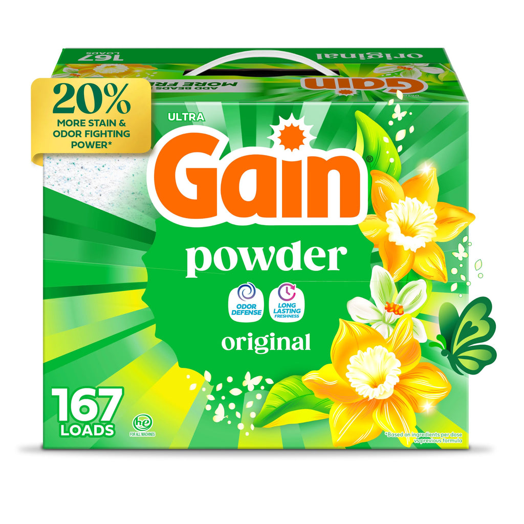 Gain Powder Laundry Detergent, Original Scent, 167 Loads, 154 OZ