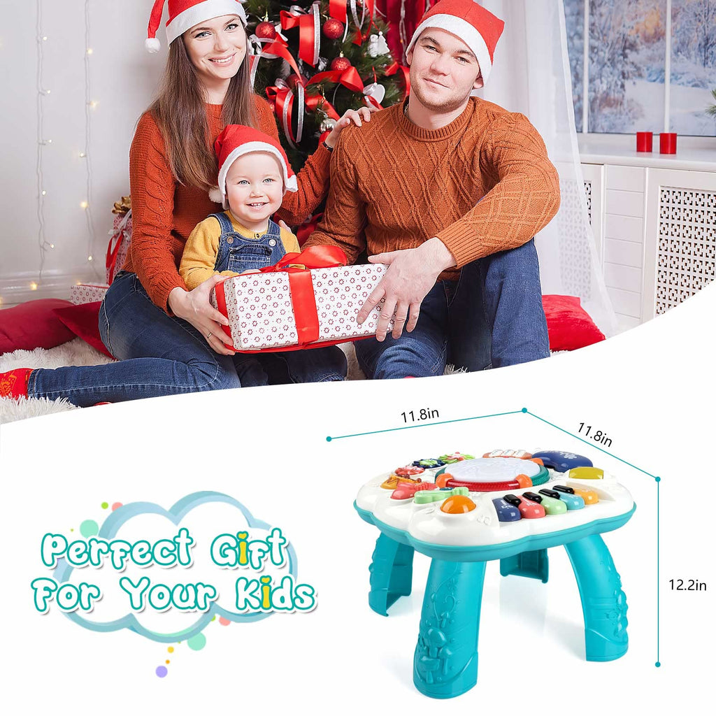 BACCOW Baby & Toddler Toys, Baby Activity Center 6 to 12-18 Month Old, Learning Musical Table Toys for 1 2 3 Year Old Boys Girls Gifts