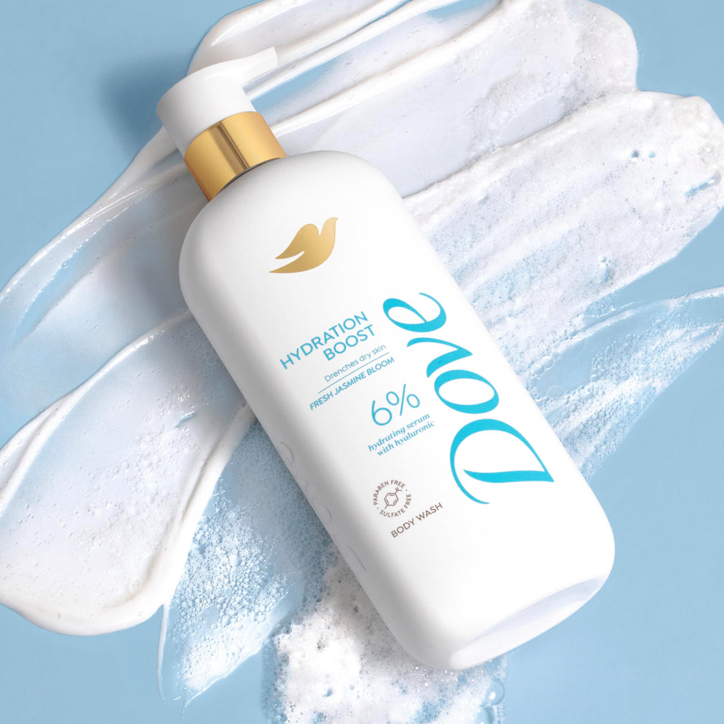 Dove Body Wash Hydration Boost Actively drenches dry skin 6% hydration serum with hyaluronic 30 Fl Oz