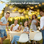 Sikitul 100FT Solar String Lights Outdoor Waterproof, 35+1 LED Solar Powered Lights with Remote Control, 3 Light Modes & Dimmable, USB-C Charging for Patio, Backyard, Garden, Camping