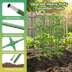 62" Tall Cucumber Trellis for Raised Bed, Garden Trellis for Climbing Plants Outdoor, U-Shape Metal Arch Vegetables Trellis Plant Support for Zucchini Squash Vines