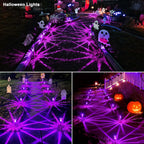 Gorrzai Halloween Solar Lights Outdoor 10 Pack LED Purple Pathway Lights