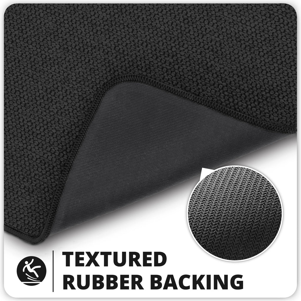 Bosap Bath Mat,Ultra Thin Bathroom Runner Rugs,Large Bath Mats for Bathroom,Quick Dry,Non-Slip,Machine Washable,Low Pile,Bath Rug,Shower Outside,Sink,Home Decor Accessories.Black,1'5"x2'3"(2 Pack)