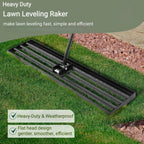 Lawn Leveling Rake, 42” x 10” Leveling Rake，Lawn Leveler w/ 72” Long Non-Slip Handle, Level Lawn Tool for Grass, Golf Field, Level Soil or Dirt Ground