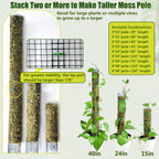 6 Pack Metal Moss Pole, 40" Large Moss Poles for Plants Monstera, Stackable Sphagnum Moss Pole for Plants Work with Sphagnum Moss(6 Pack 40")