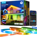 Govee Outdoor LED Strip Lights, 32.8ft Smart Outdoor Lights Work with Alexa and Google Assistant, App Control, IP65 Waterproof, RGBIC LED Lights for Patio, Eave, Holiday Decorations