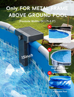 Kompoll Solar Pool Lights for Above Ground Pools(Premium Frame Only), 10-Color 4-Mode LED Poolside Light with Light Sensor, Submersible Underwater Pool Lighting, Remote Control & Timer Off, 1 Pack