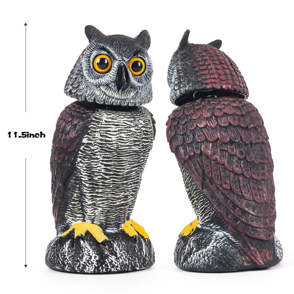 Crobirware 3 Pack Fake Owl Decoys to Scare Birds Away