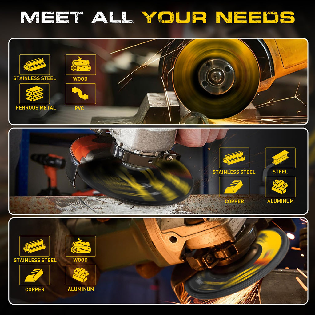 PRETEC Grinding & Cutting Wheels 4 1/2 inch Set,Angle Grinder Wheel Set,Cut Off Wheels 8 PCS,Grinding Wheel,4.5” Flap Discs for Angle Grinder for Cutting Grinding 8+1+1 PC