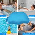 REEZEIVI Hot Tub Booster Seat for Adults,5 Inch Thick SPA Cushion,Weighted Hot Tub Cushion with Non-Slip Bottom,Quick Dry Spa seat,Washable 3D Mesh,Inflatable Hot Tub,Pool, Bathtub (Bue)