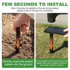 24 Pack Plastic Landscape Edging Anchoring Stakes, 9.8 Inch, Black