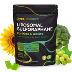 Xyro Research Liposomal Sulforaphane Gummies - 150mg Broccoli Sprout Extract with Vitamins Supplement for Kids Adults - Antioxidant Cellular Health & Liver Detox Support - Non-GMO Vegan Sugar-Free