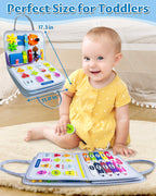 Board Toys for Toddler Boy & Girl Birthday Gifts, Busy Book Learning Sensory Toys for Toddlers, Toddler Travel Toy Educational Activities Learn Fine Motor Skills