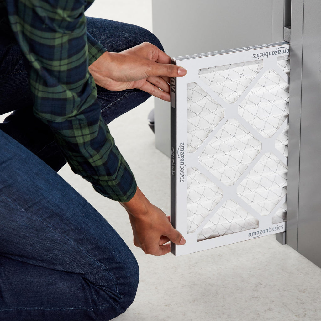 Amazon Basics 14x14x1 Air Filter, MERV 8 AC Furnace Filters, Allergen Control , Electrostatic, Air Cleaning, 6-Pack (Actual Size: 13.75" x 13.75" x 0.75")