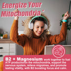 Safgumjel Vitamin B2 Gummies | Riboflavin 400mg with Magnesium & CoQ10 for Migraine Relief & Headache Relief | Sugar Free, Vegan, Strawberry Flavor, 60 Count