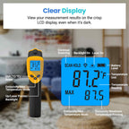 Etekcity Infrared Thermometer Laser Temperature Gun 774, Meat Food Candy Oven Thermometer for Griddle Accessories, Heat Gun for Cooking Refrigerator Tools, Adjustable Emissivity & Max Measure, Yellow