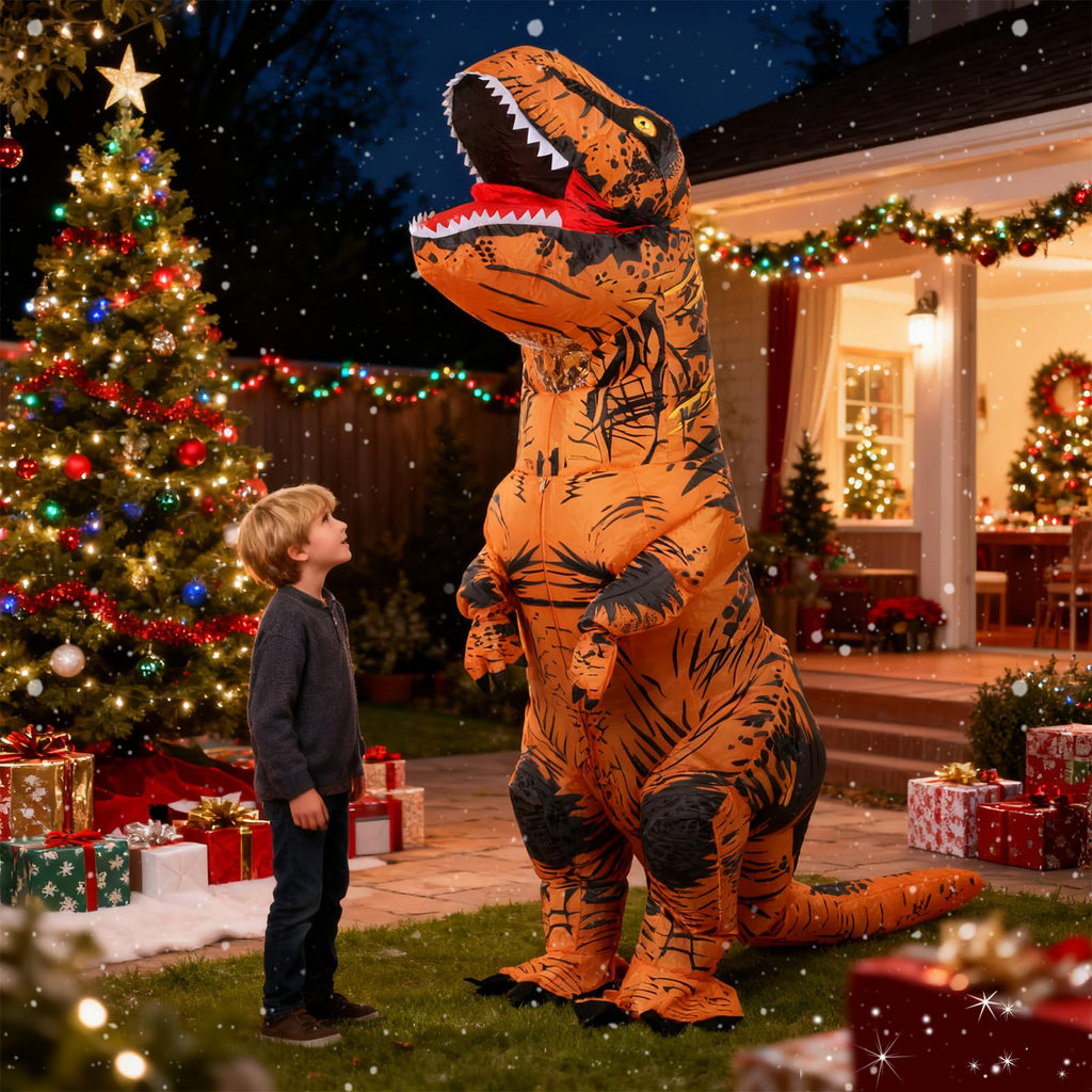 JASHKE Inflatable Dinosaur Costume Adults, Halloween Blow up T-Rex Costume