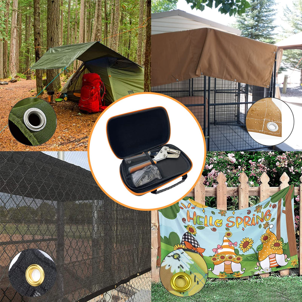 HAPDEN Heavy-Duty Grommet Kit (3/8“, 1/4”, and 1/2") Includes a Bag, 200 6 mm Grommets, 200 10 mm Grommets, and 200 12 mm Grommets. Eyelet and Grommet Tool kit for Tarps, Fabric, Leather, Banners