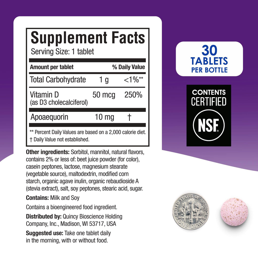 Prevagen Regular Strength Mixed Berry Chewables - 60 Tablets (2 Month Supply) | Formulated for Your Brain | 10mg of Apoaequorin Plus Vitamin D3 with 7-Day Pill Minder