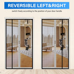 LONGEAS Magnetic Screen Door Mesh Left Right Side Opening Upgraded PET Material Mesh Stronger Than Fiberglass and Polyester,Keep Bugs Out,Pet & Kid Friendly Screen Size 74'' X 82''