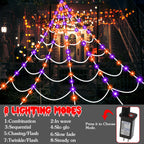 Halloween Decorations Outdoor Spider Web: 17.4Ft Light Up Spider Webs Decor