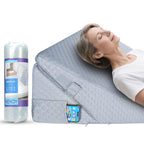 Kekoy Adjustable 9 & 12 Inch Wedge Pillow for Sleeping Apnea, Acid Reflux Relief, Back Pain, Snoring & Post Surgery Recovery, Memory Foam Bed Wedge Pillow with Removable Washable Cover & Handle-Grey