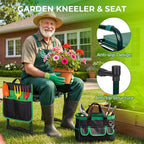 Walensee Garden Kneeler and Seat, with Wider Soft Kneeling Pad & Tool Pouch