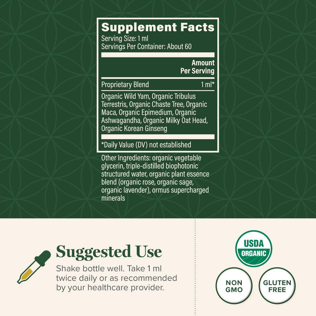 Global Healing – Organic Women’s Hormone Balance Drops – Supports Mood, Vitality & Estrogen Balance - Promote Metabolism Wellness – 2 fl oz