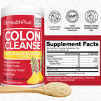 Health Plus Colon Cleanse Digestive Support | No Artificial Flavors | Daily Fiber for Toxin Elimination to Reduce Bloating | Psyllium Husk | Pineapple Flavor | 9 Ounces, 36 Servings