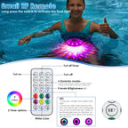 QOLNBY Floating Pool Lights(1 Pack), Rechargeable Pool Lights with 6 Dynamic Lighting Effects, Upper and Lower Color Changing Floating Light, IP68 Waterproof Lights for Pools, Hot Tubs, Fountain