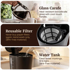 Elite Gourmet EHC4128 Automatic 4-Cup Drip Coffee Maker, Black