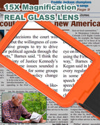 15X Magnifying Glass with Light and Stand, Rechargeable Folding Handheld Real Glass Magnifier, 3 Color Modes Dimmable Lighted Page Magnifier for Reading Small Prints, Seniors with Macular Degeneration