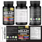 AyBet Shilajit for Men and Women-Organic Himalayan Shilajit Capsules with Sea Moss, Black Seed Oil, Ashwagandha, Rhodiola Rosea, Burdock, Cordyceps Mushroom, Ginseng, Turmeric, Ginger, 120 Capsules