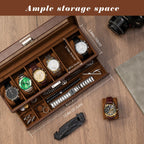 ProCase Watch Box, 6 Slot Watch Display Case with Drawer -Espresso