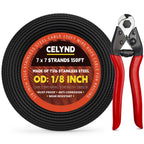 Black Stainless Steel Cable for Railing - 150FT 1/8" T316 Wire Rope for Deck Cable Railing System Kit