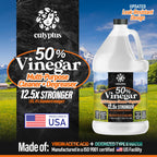 Calyptus 50% Pure Concentrated Vinegar | Maximum-Performance (12.5X) Power | Technical Grade | Dilutes Easily to 5% Acidity (1.5 Cups per Gallon) | Home and Outdoor Cleaning Concentrate | 2 Gallon