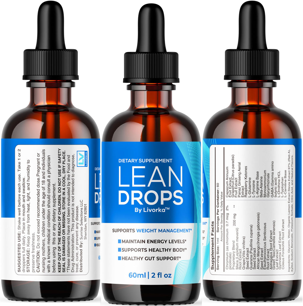 (3 Pack) Lean Drops – LeanDrops Liquid Formula, Original Lean Drops Supplement All Natural Premium Advanced Formula, Leandrops Support for Overall Wellness and Support Health, 3 Bottles for 3 Months