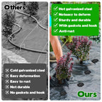 250 Packs Garden Stakes Staples 6 inch Landscape Fabric Pins Lawn 150Pcs U Shaped Galvanized Staples Ground Stakes Landscaping Pins and Plastic Fixing Gasket for Irrigation Hoses Plant Cover