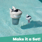 GAME Solar Light-Up Floating Pool Chlorine Dispenser – Shark Design, Adjustable Control Ring, Holds Up to 3 x 3” Chlorine Tablets, for Above-Ground & In-Ground Pools