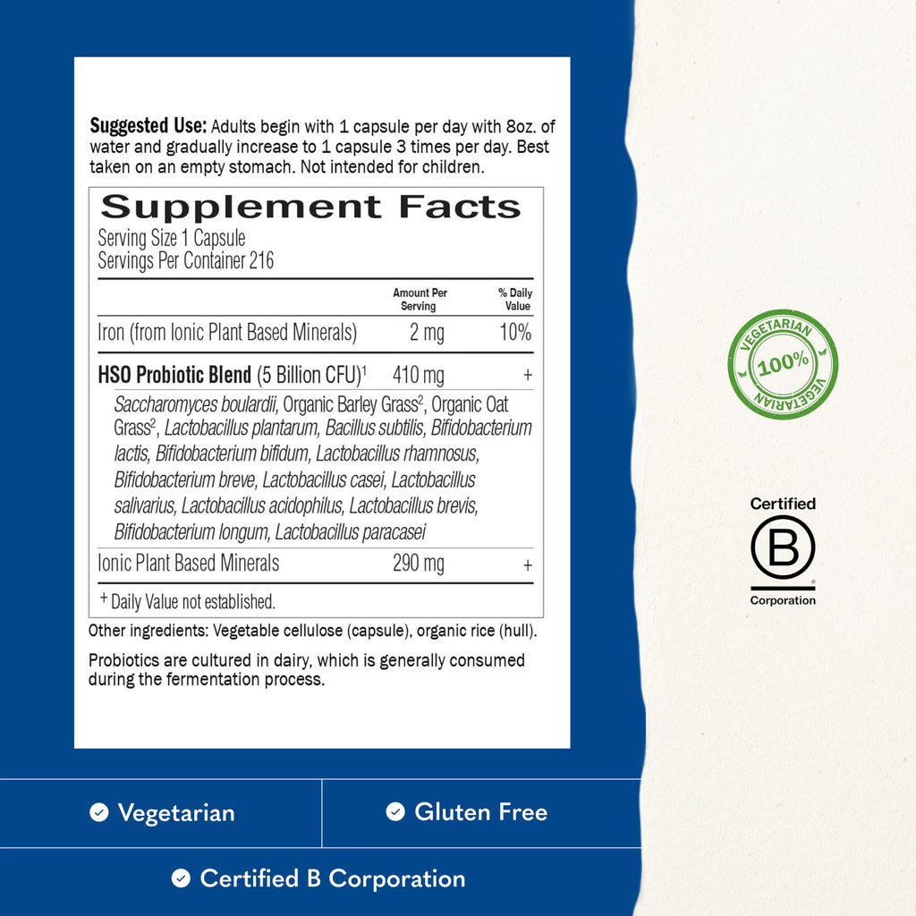 Garden of Life Probiotics for Digestive Health and Gut Health Balance, Primal Defense Ultra Ultimate Formula, 15 Billion CFU and 13 Strains Plus HSOs, Vegetarian and Gluten Free, 216 Capsules