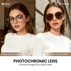 Cyxus Blue Light Glasses Photochromic Lens for Women, Fashionable Computer Glasses on Office Reduce Eye Strain Anti Migraine Great for Working Reading