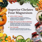 Vitalitown Magnesium Complex Supplement 500mg - NSF Certified Magnesium Glycinate, Malate, Taurate & Citrate - Chelated High Absorption & Gentle on Stomach - Vegan Non-GMO 2 Packs 240 Capsules